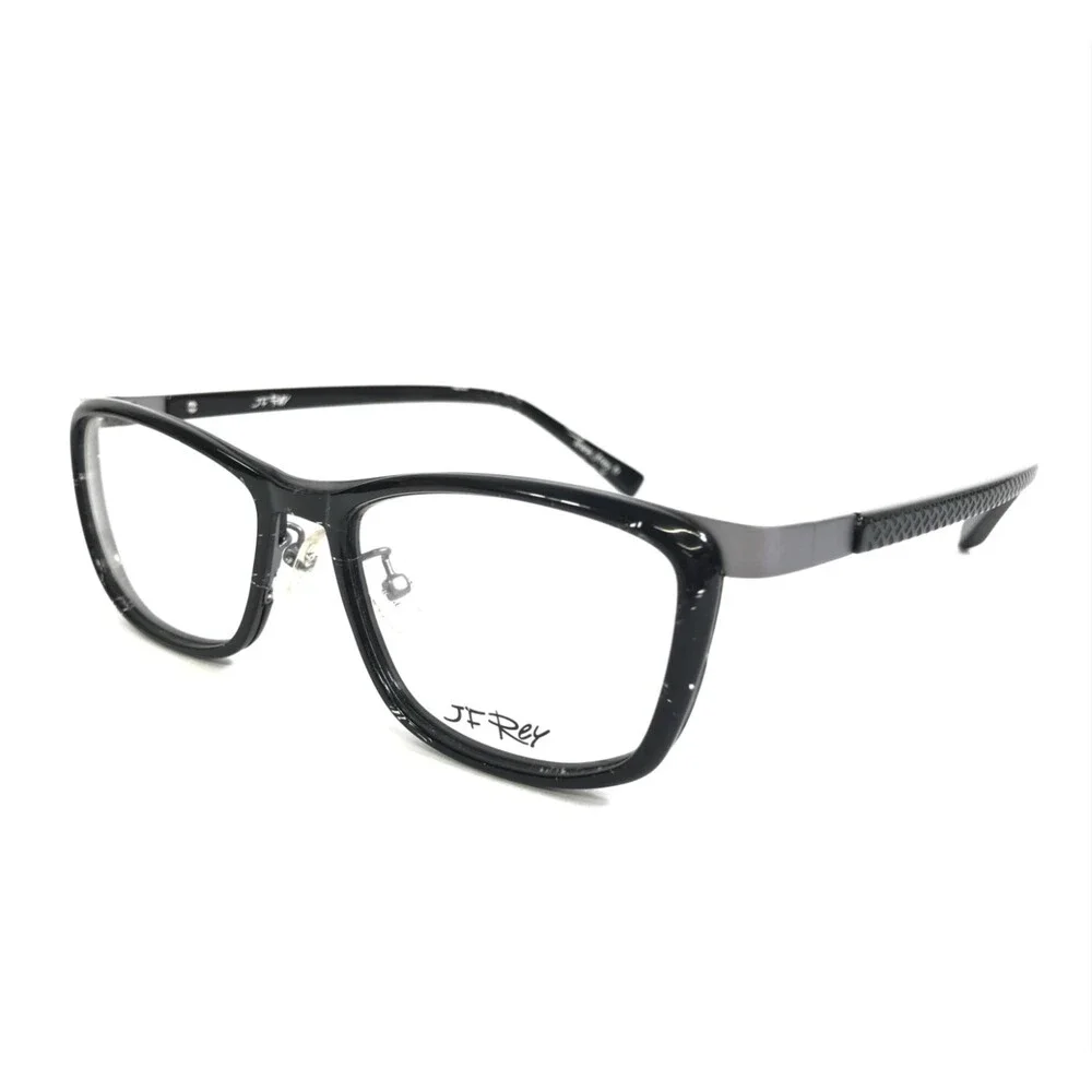 JF Rey Eyeglasses Frames JF2696 0210 Black Gray Gunmetal Rectangle 54-18-142